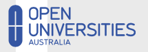 Logo of Open Universities Australia for our ranking of free online college courses for credit