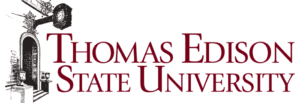 A logo of Thomas Edison State University for our ranking of the top online colleges for military.