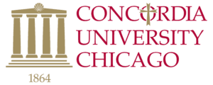 A logo of Concordia University Chicago for our ranking of the top PhD in sports management online.