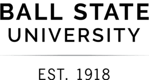 A logo of Ball State University for our ranking of the top online colleges for military.