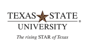 A logo of Texas State University for our ranking of the most affordable farm and ranch management degrees.