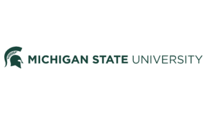 A logo of Michigan State University for our ranking of the most affordable bachelors of construction management.