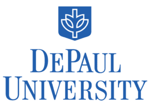 A logo of DePaul University for our ranking of the most affordable masters's in data science.