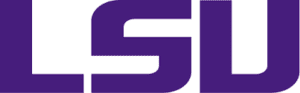 A logo of Louisiana State University for our ranking of the top online colleges for military.