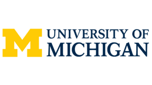 A logo of University of Michigan for our ranking of the most affordable masters's in data science. 