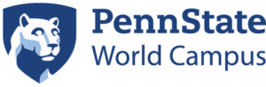 A logo of Pennsylvania State University for our ranking of the top colleges for online master's degrees.