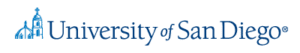 A logo of University of San Diego for our ranking of the top online colleges for military.