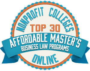 TOP 30 AFFORDABLE MASTER’S IN BUSINESS LAW PROGRAMS Badge