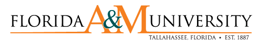 A logo of Florida A&M University for our ranking of the top online colleges in Florida.