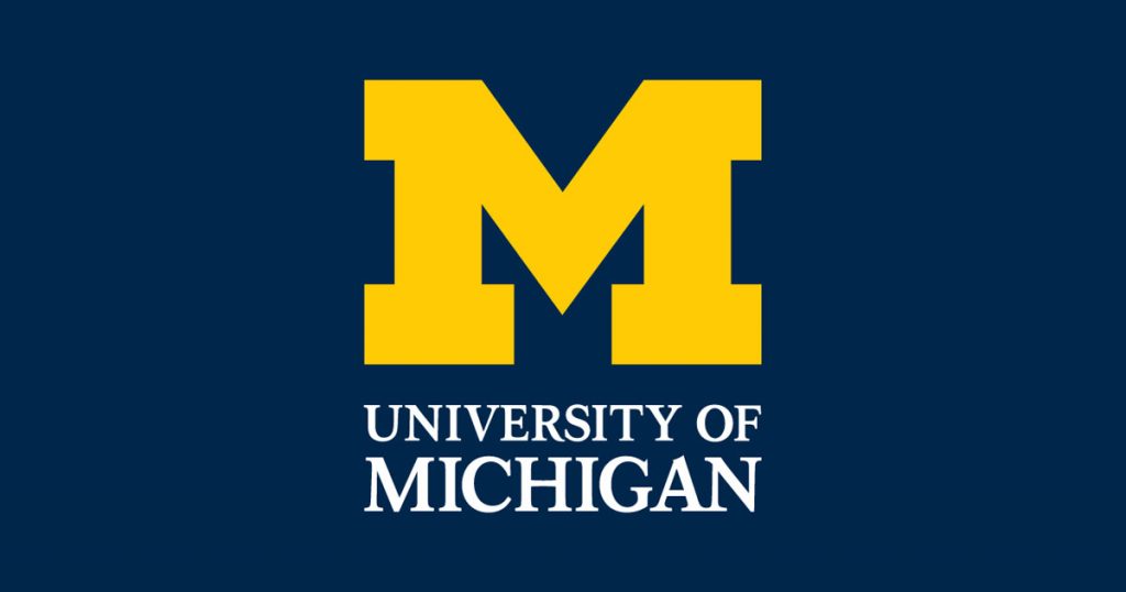 A logo of the University of Michigan - Ann Arbor for our ranking of the largest online nonprofit colleges