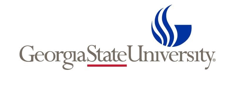 A logo of Georgia State University for our ranking of the largest online nonprofit colleges