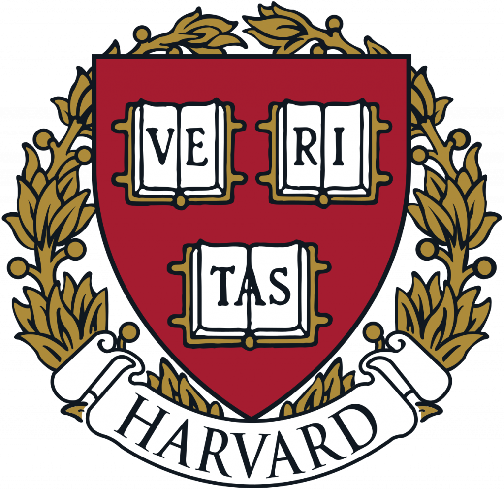 A logo of Harvard University for our article on the best free colleges