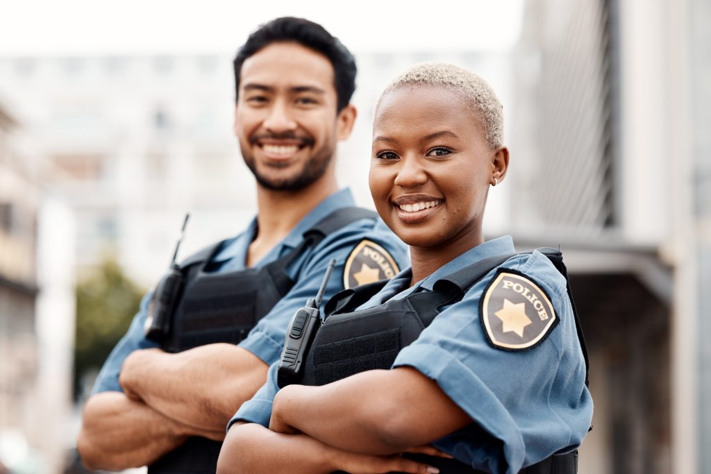 Image of police officers for our ranking of Top 20 Online Master's Degree in Law Enforcement Programs